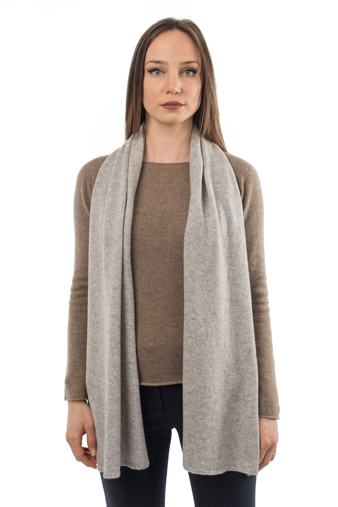 Gray Unisex 100% Cashmere Scarf