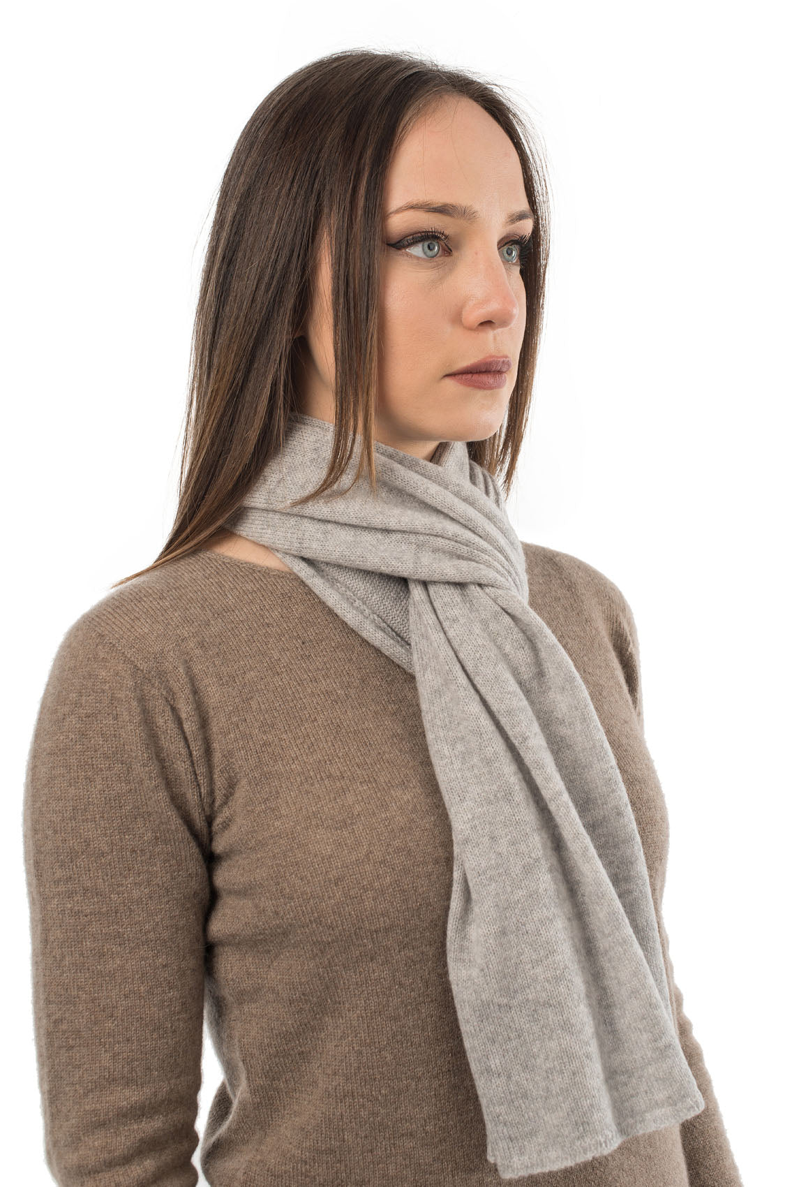 Gray Unisex 100% Cashmere Scarf, view 2