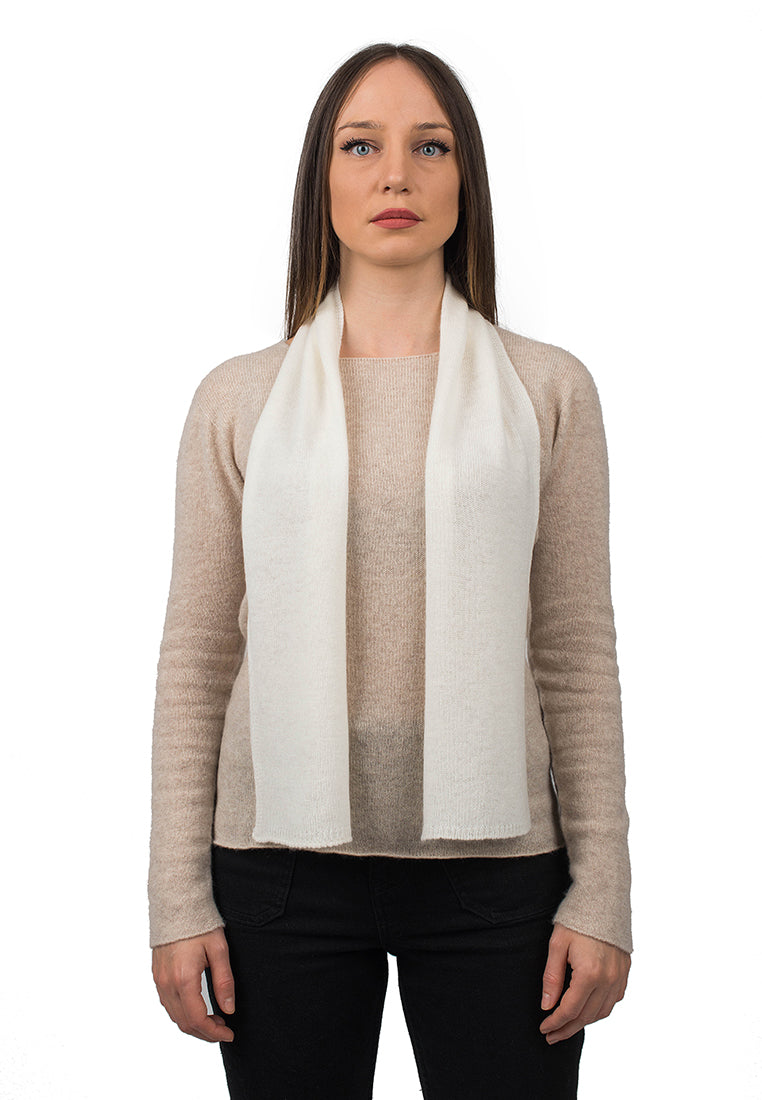 Mink Women's 100% Cashmere Skinny Scarf, view 5