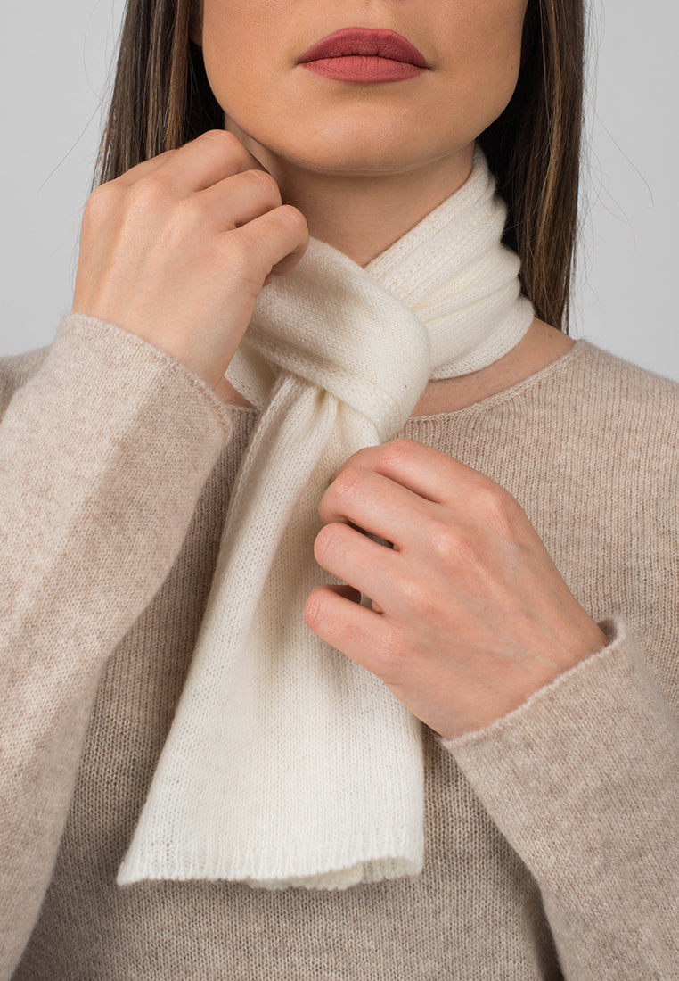 Mink Women's 100% Cashmere Skinny Scarf, view 8