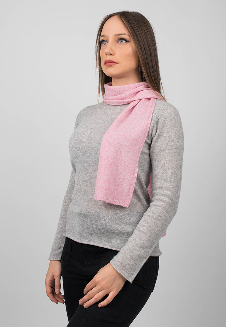 Pink Women's 100% Cashmere Skinny Scarf, view 2