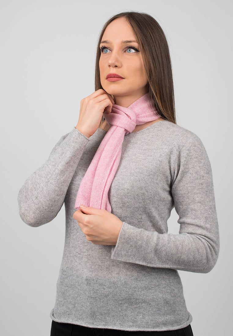Pink Women's 100% Cashmere Skinny Scarf, view 3