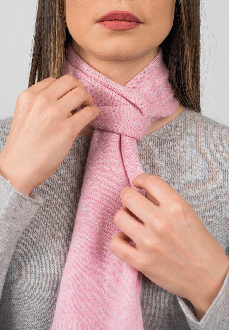 Pink Women's 100% Cashmere Skinny Scarf, view 4