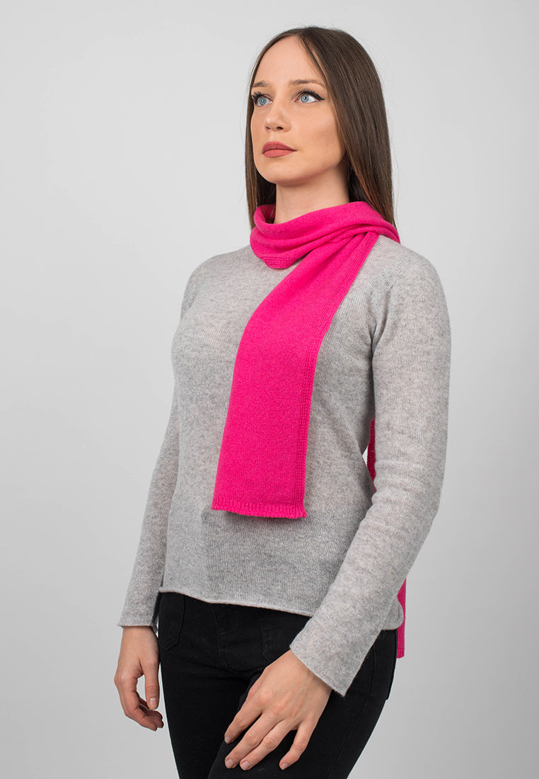 Fuchsia Women's 100% Cashmere Skinny Scarf, view 2