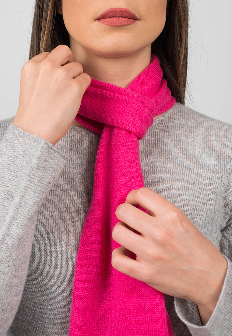 Fuchsia Women's 100% Cashmere Skinny Scarf, view 4