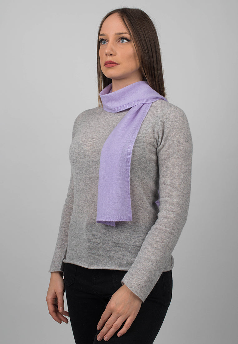 Lilac Women's 100% Cashmere Skinny Scarf, view 2