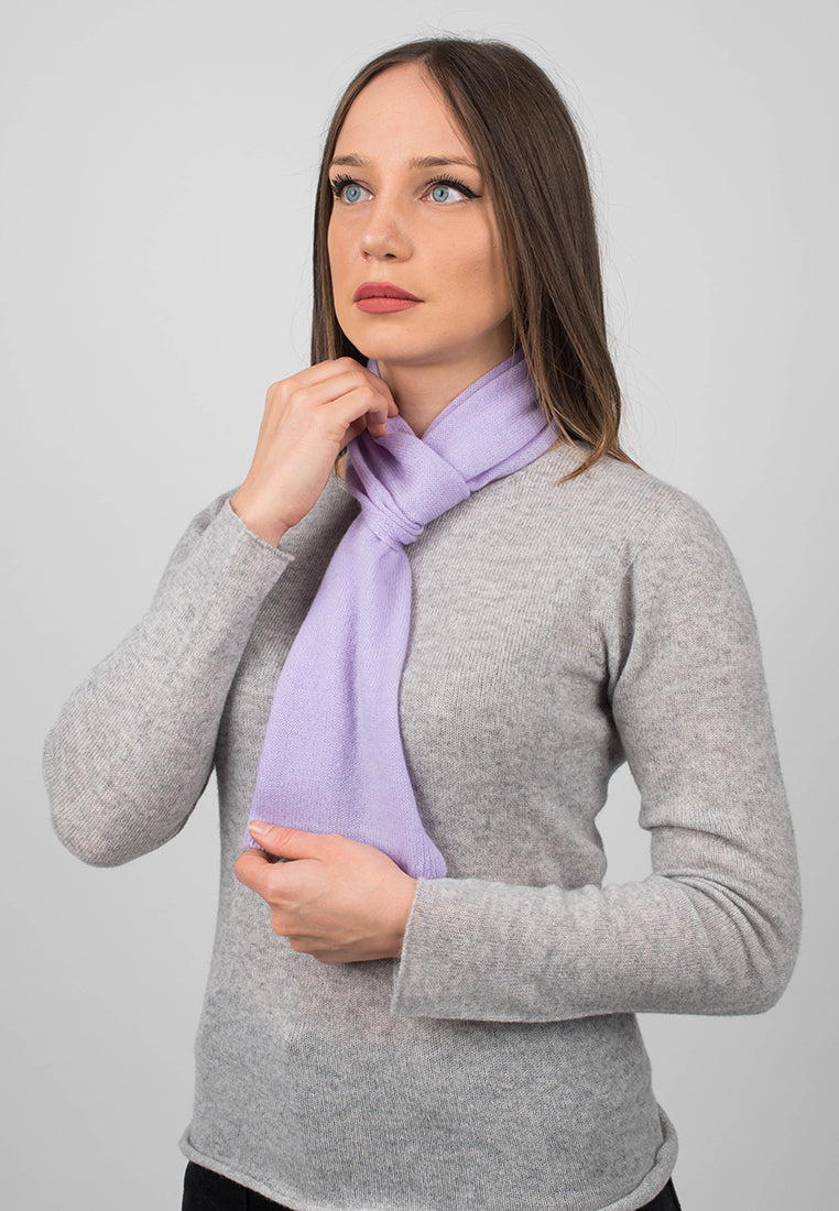 Lilac Women's 100% Cashmere Skinny Scarf, view 3