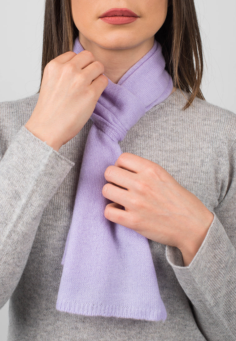 Lilac Women's 100% Cashmere Skinny Scarf, view 4
