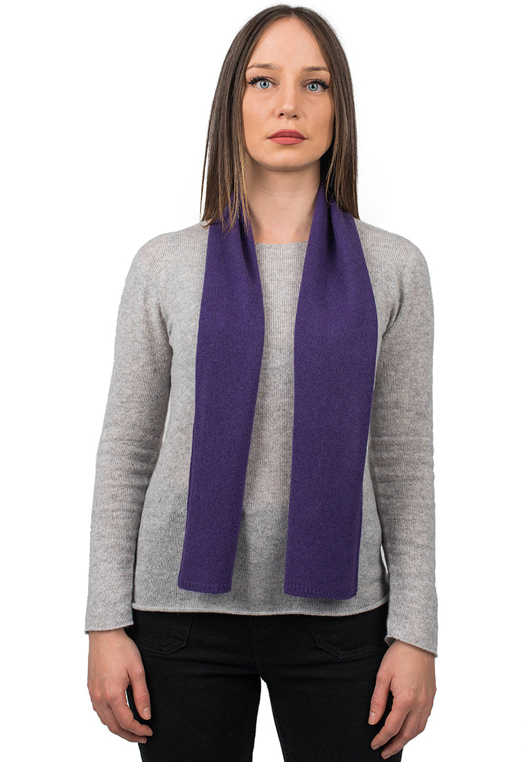 Purple Women's 100% Cashmere Skinny Scarf
