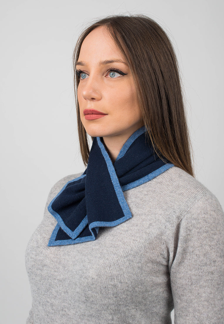 Blue Women's Reversible 100% Cashmere Neck Warmer, view 2