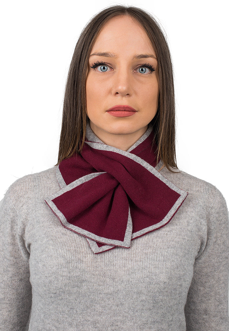 Burgundy Women's Reversible 100% Cashmere Neck Warmer