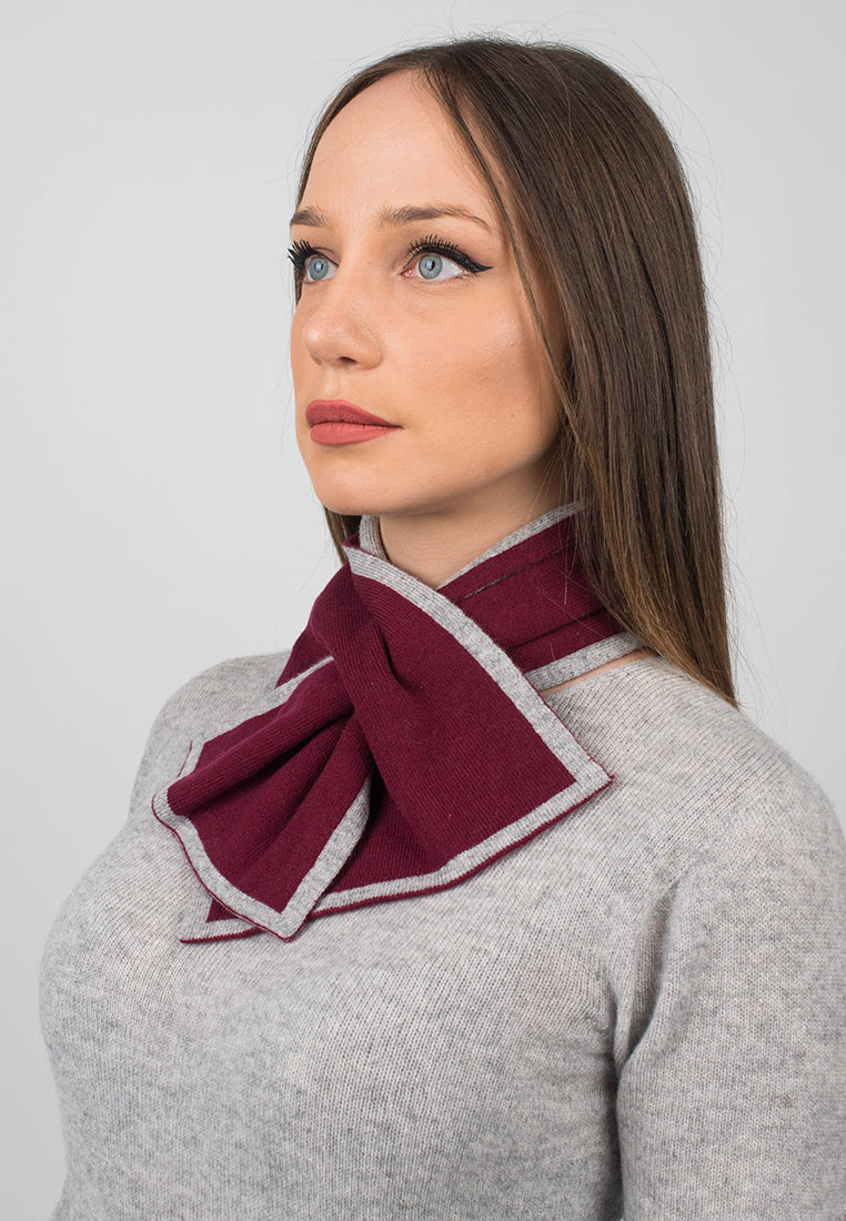 Burgundy Women's Reversible 100% Cashmere Neck Warmer, view 2