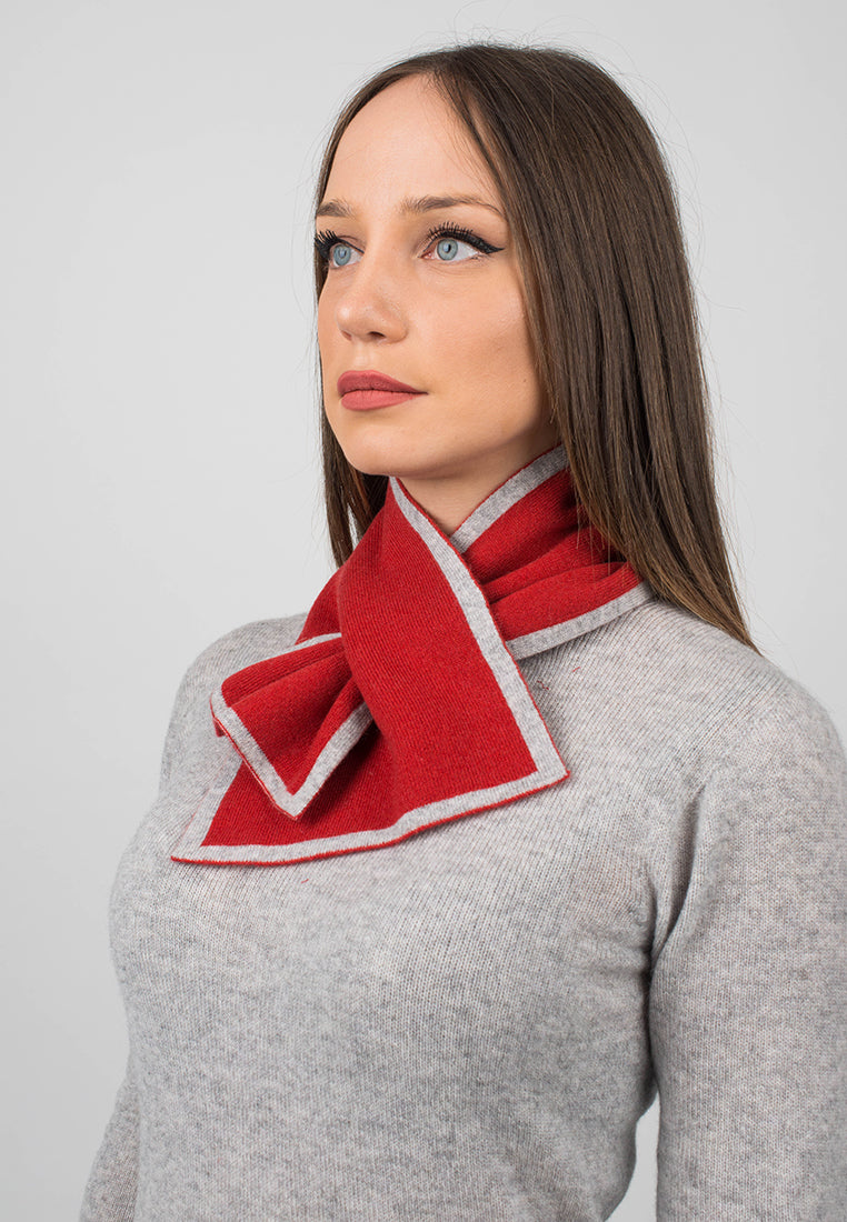 Red Women's Reversible 100% Cashmere Neck Warmer, view 2