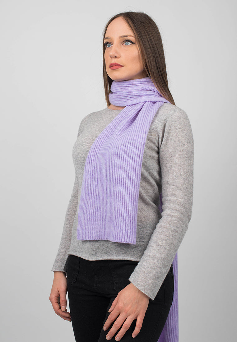 Lilac Women's Fisherman's Rib 100% Cashmere Scarf, view 2