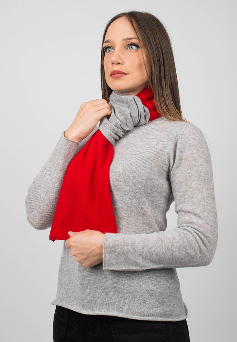 Red-Gray Women's Two-Tone 100% Cashmere Scarf, view 4