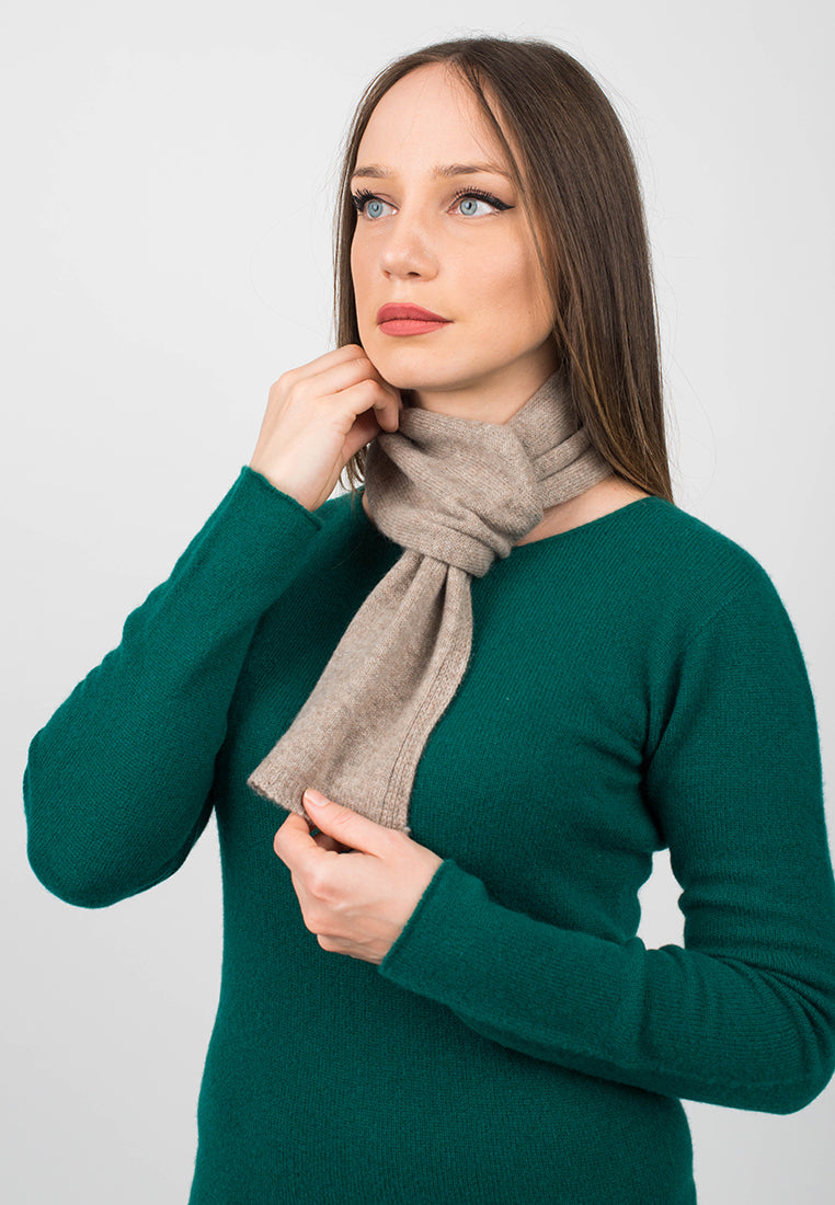 Mink Women's 100% Cashmere Skinny Scarf, view 4