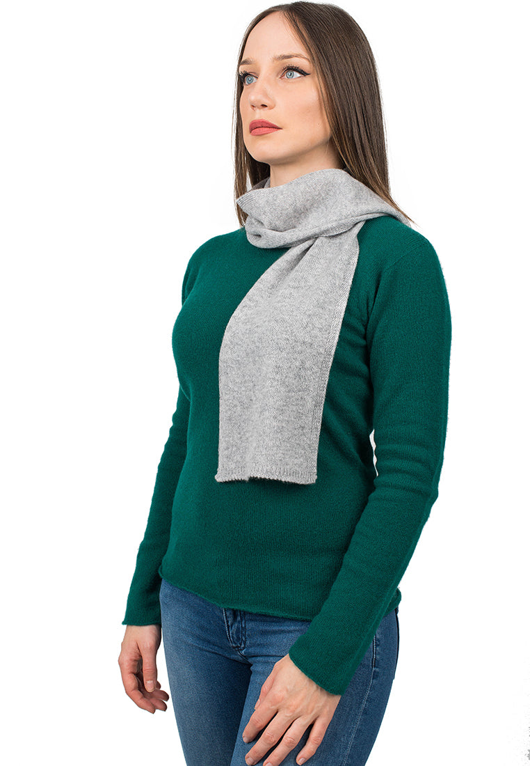 Gray Women's 100% Cashmere Skinny Scarf