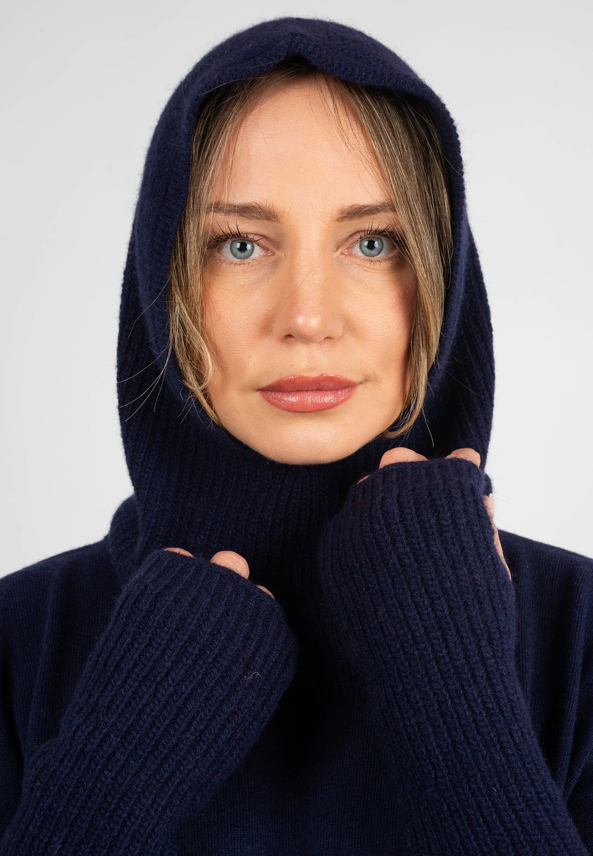 Cashmere Blend Balaclava, blue | Dalle Piane Cashmere
