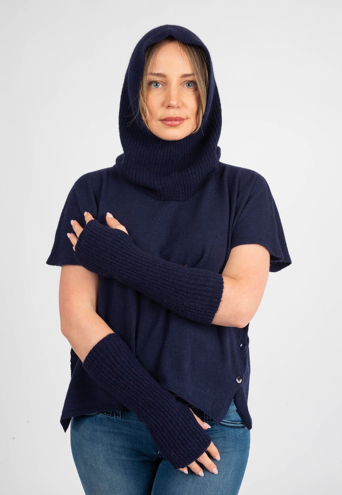 Cashmere Blend Balaclava, blue | Dalle Piane Cashmere