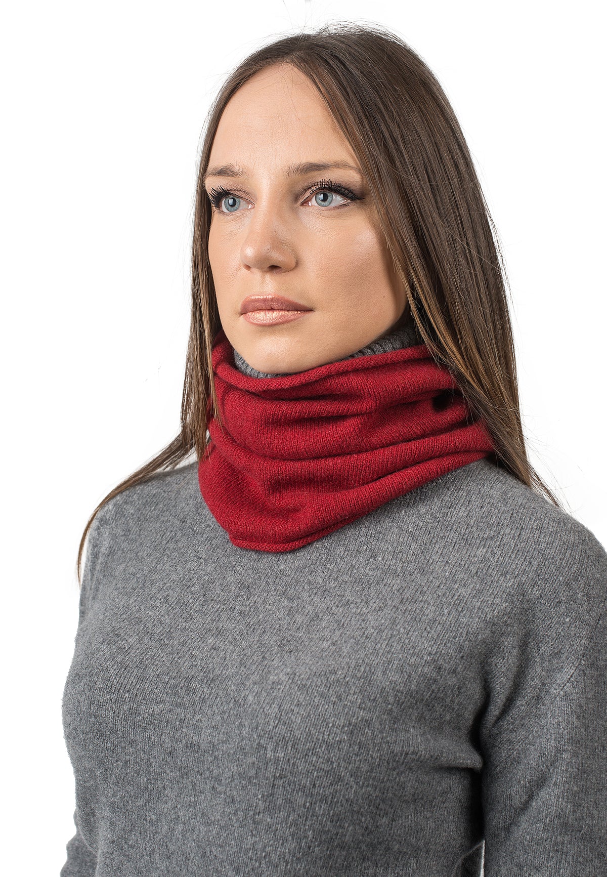 Red Recycled Cashmere Blend Neck Warmer