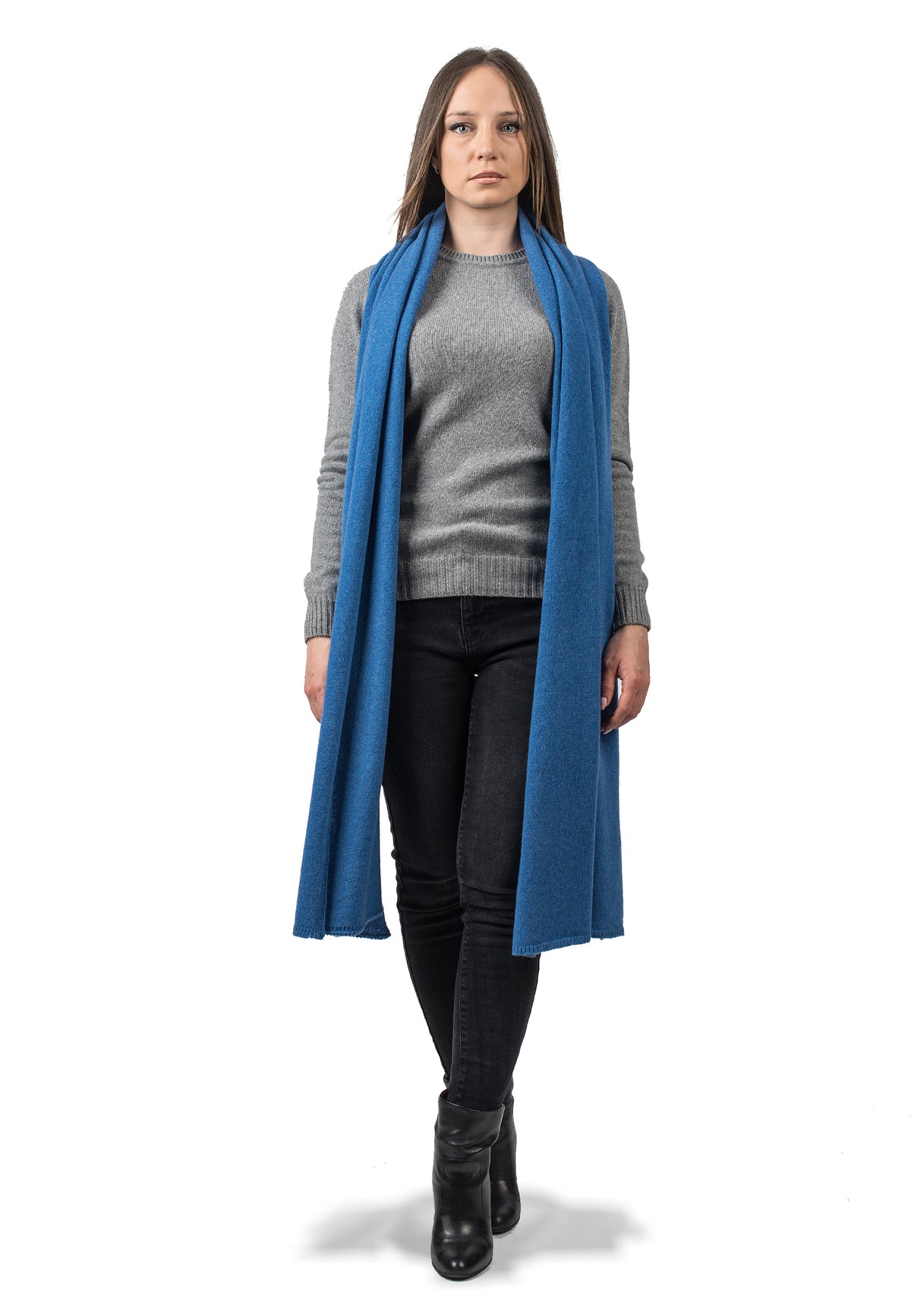 Light Blue Recycled Cashmere Blend Wrap