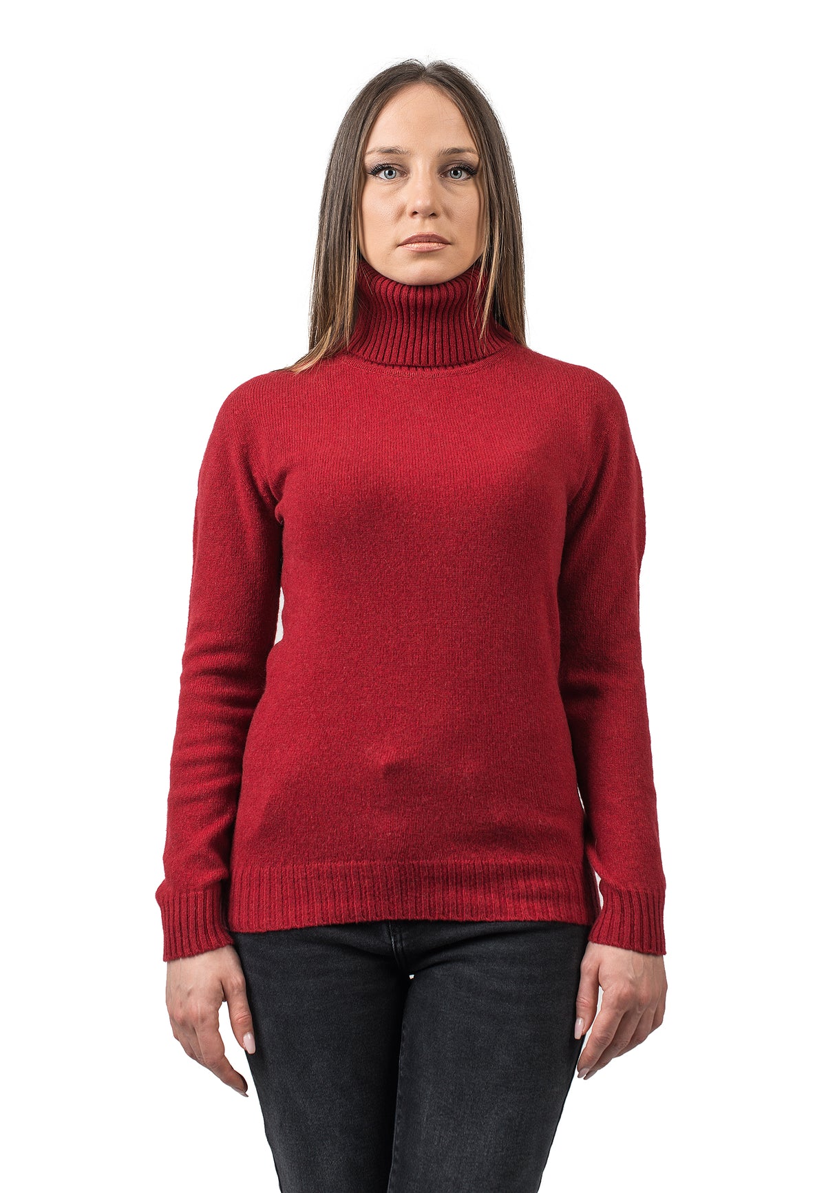Red Women's Recycled Cashmere Blend Turtleneck