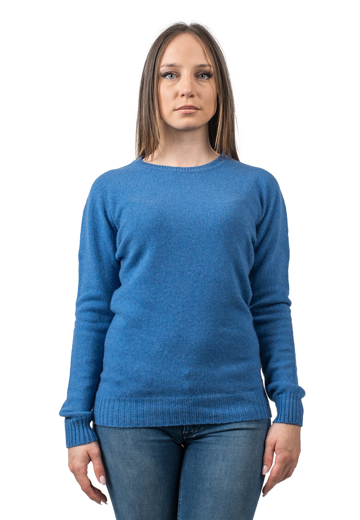 Light Blue Women's Recycled Cashmere Blend Crewneck