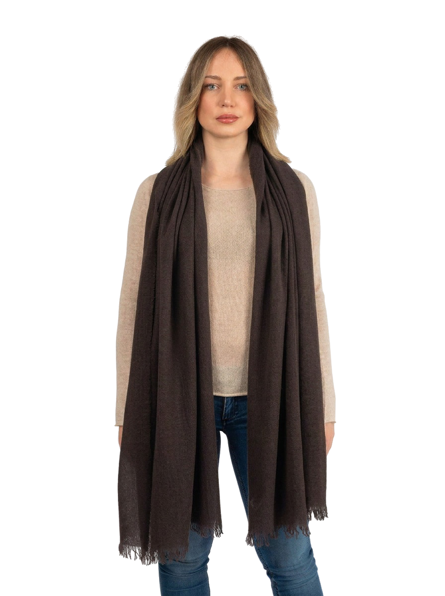 Brown Women's 100% Cashmere Pashmina