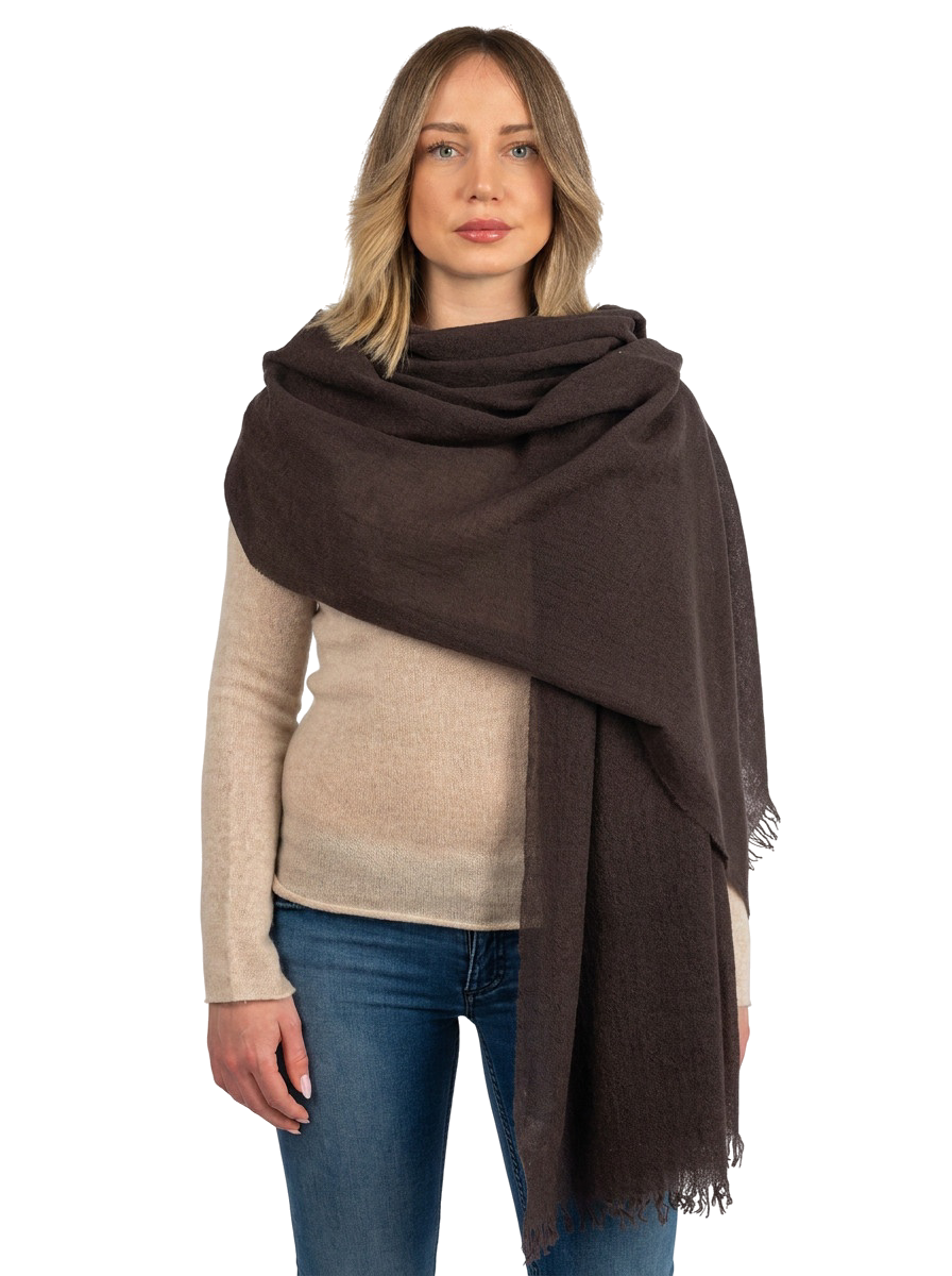 Brown Women's 100% Cashmere Pashmina, view 2