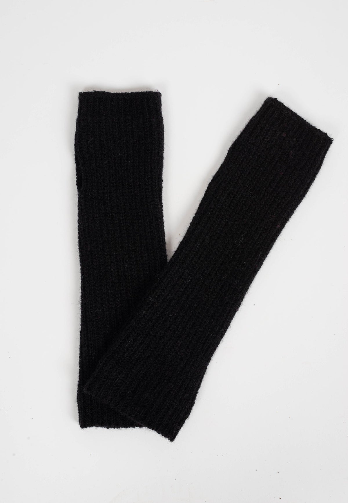 Women's Cashmere Blend Arm Warmers, black | Dalle Piane Cashmere