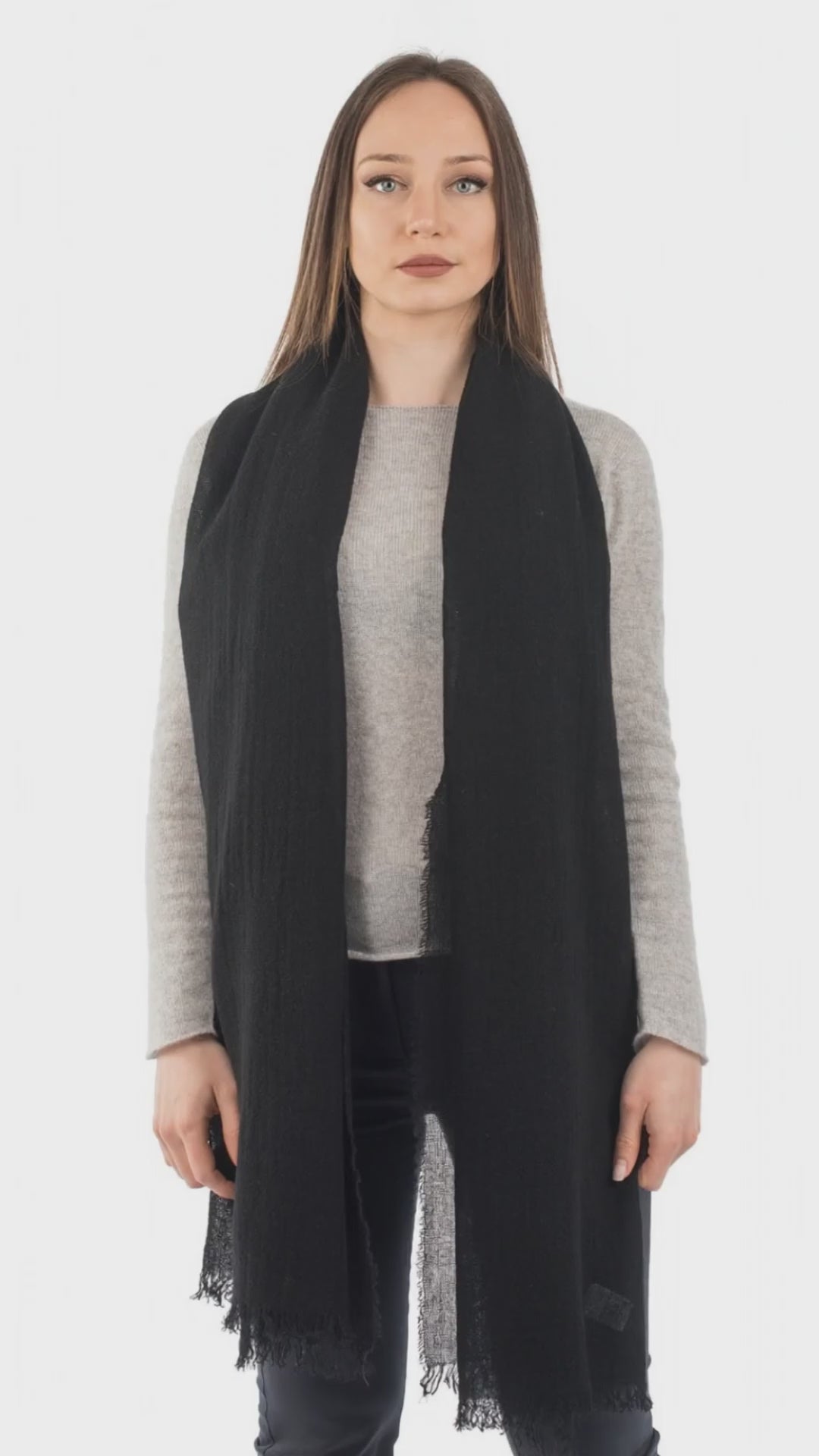 Black Women's 100% Cashmere Pashmina, view 5