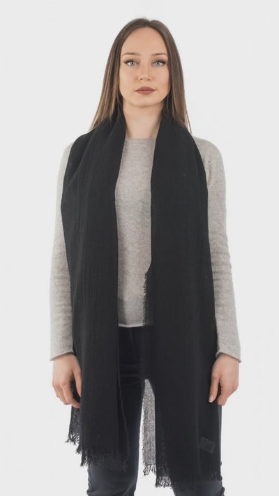 Black Women's 100% Cashmere Pashmina, view 5