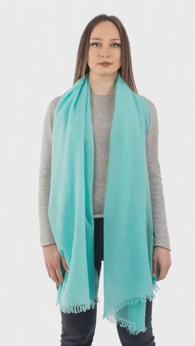 Aquamarine Women's 100% Cashmere Pashmina, view 5