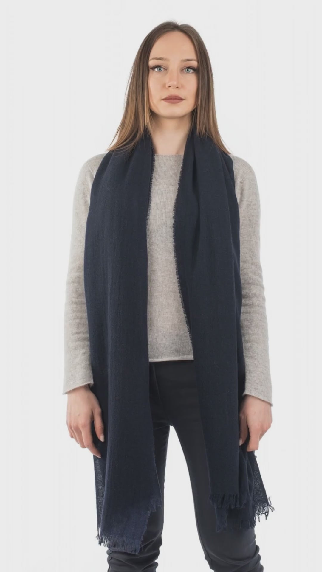 Blue Women's 100% Cashmere Pashmina, view 5