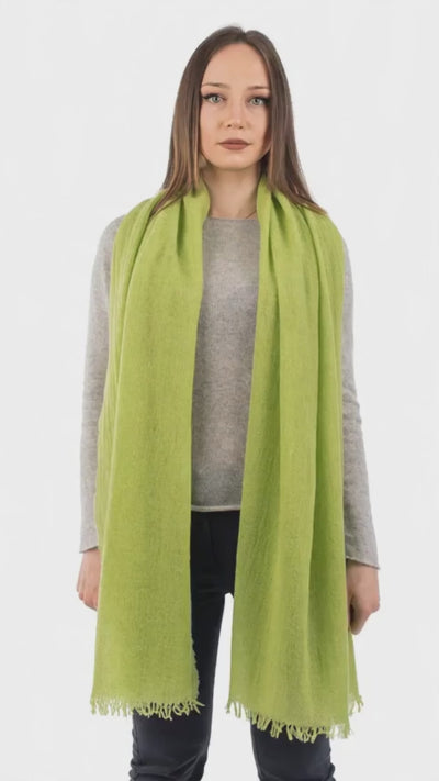 Apple Green Women's 100% Cashmere Pashmina, view 5