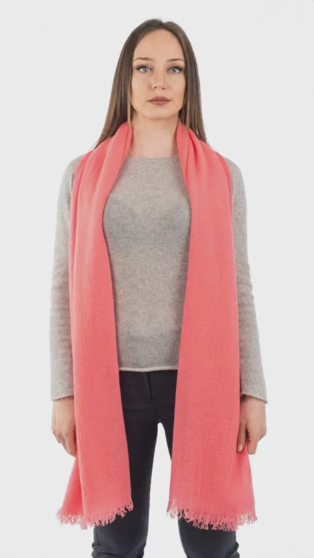 Coral Women's 100% Cashmere Pashmina, view 5