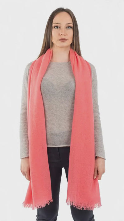 Coral Women's 100% Cashmere Pashmina, view 5