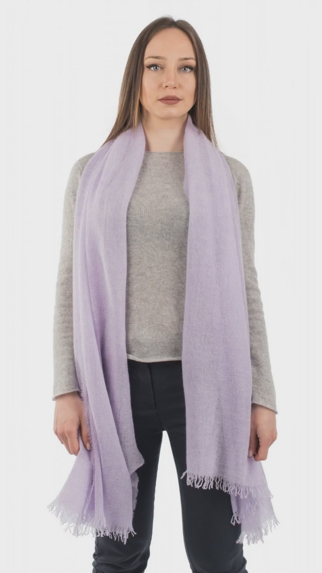 Lilac Women's 100% Cashmere Pashmina, view 5
