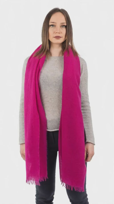 Fuchsia Women's 100% Cashmere Pashmina, view 5