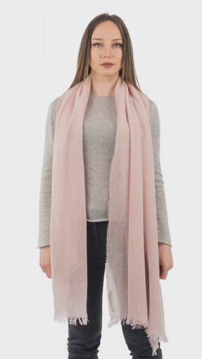 Pink Women's 100% Cashmere Pashmina, view 5