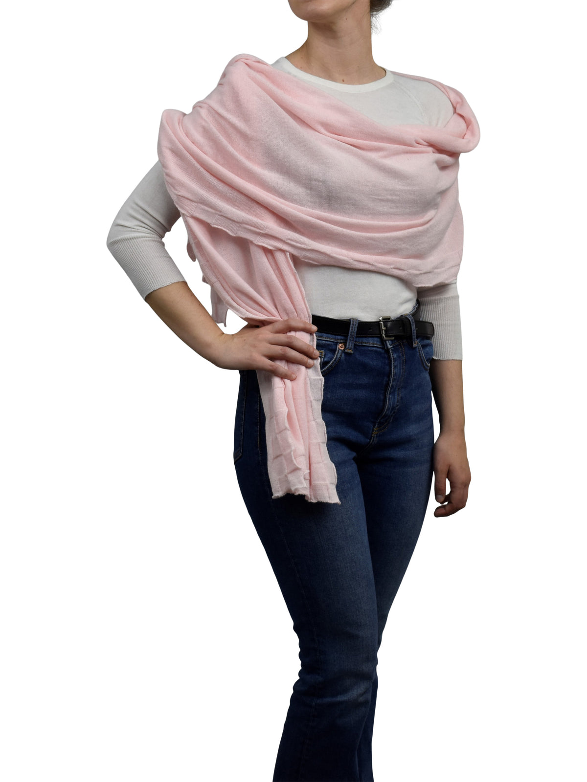 Pink Women's Cotton and Cashmere Wrap