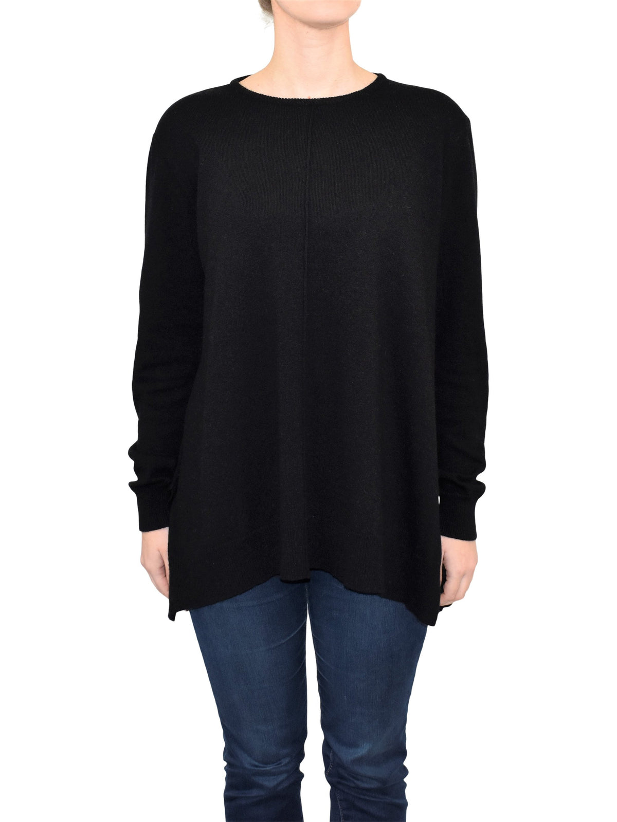 Black Women's A-Line Cashmere Blend Oversized Sweater
