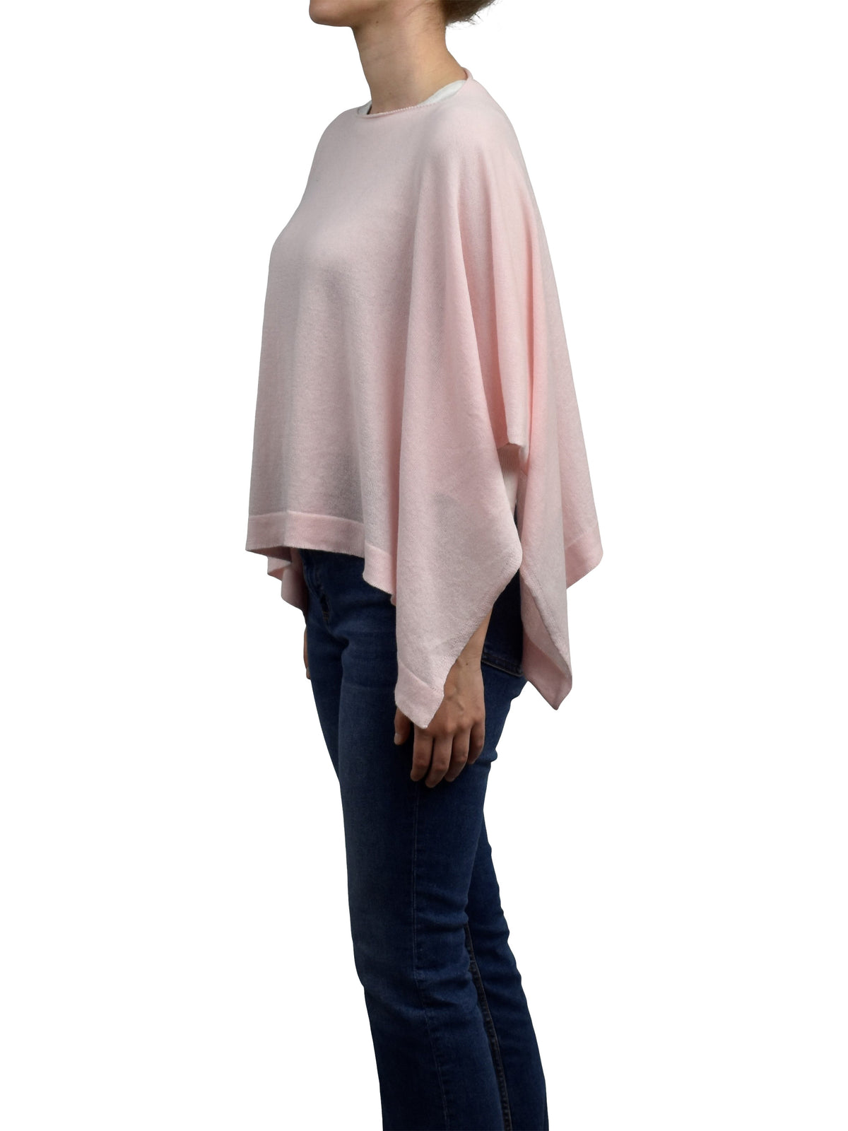Pink Cotton and Cashmere Poncho, view 3