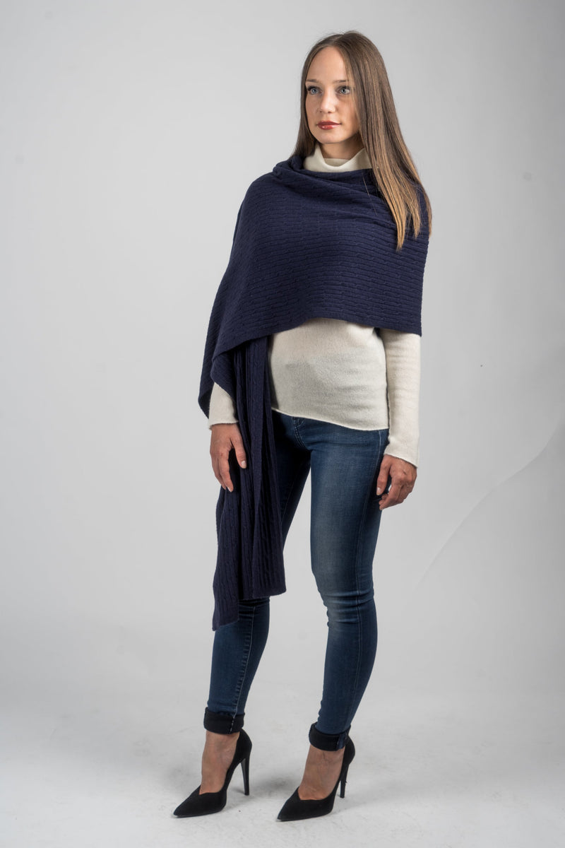 Stola a treccine misto cashmere | Dalle Piane Cashmere