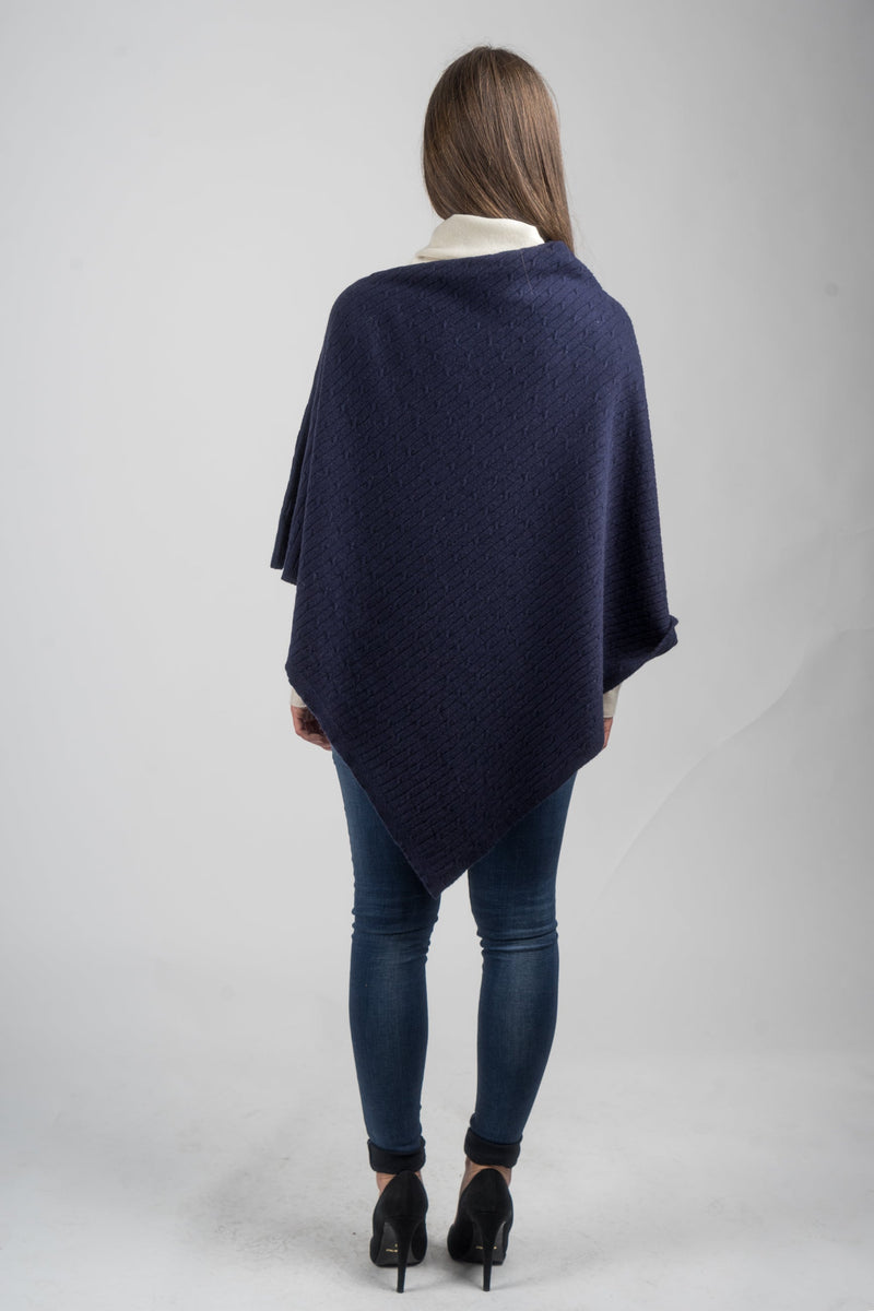 Poncho a treccine misto cashmere | Dalle Piane Cashmere