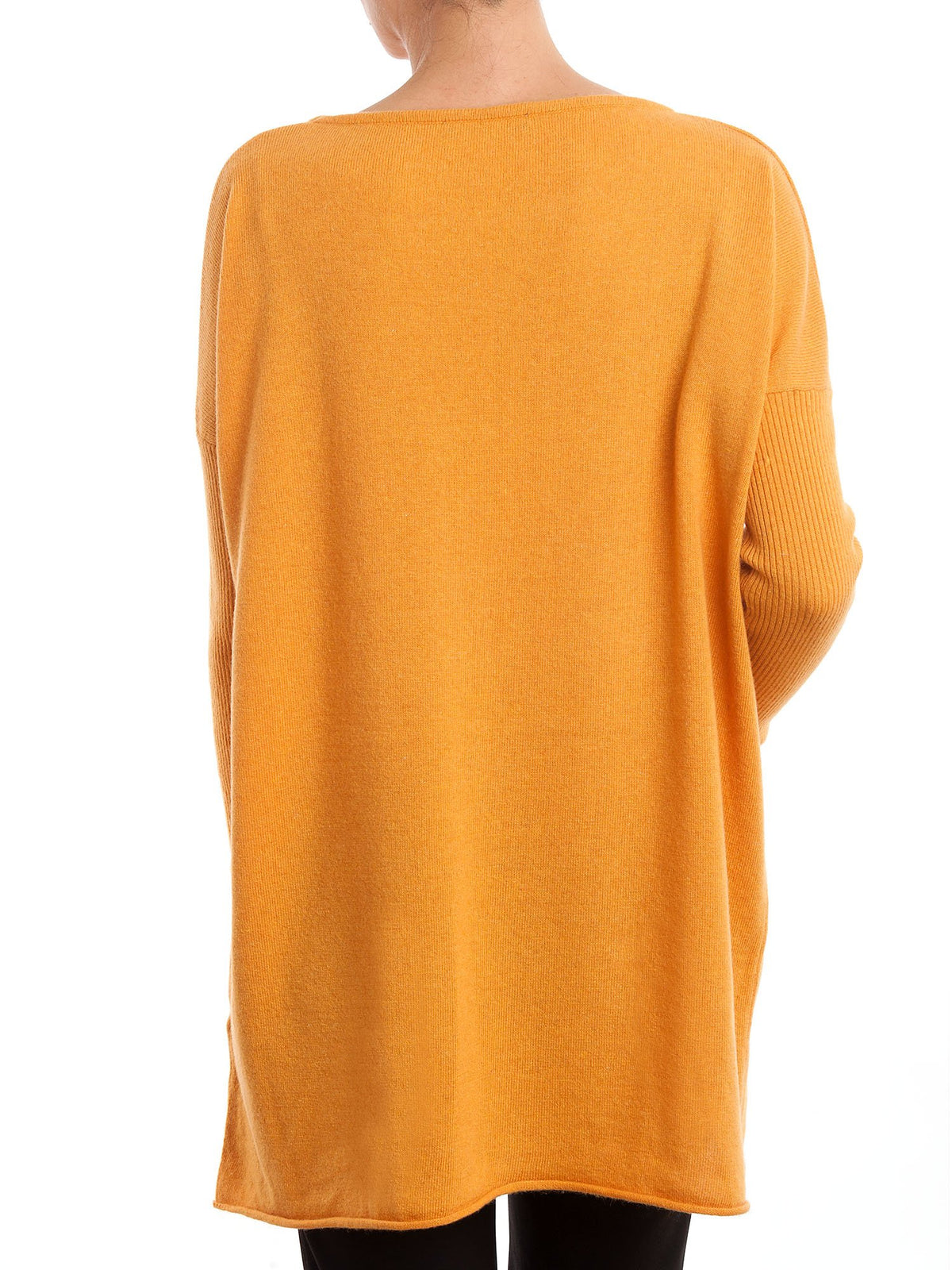 Yellow Women's Cashmere Blend Oversized Sweater, view 3