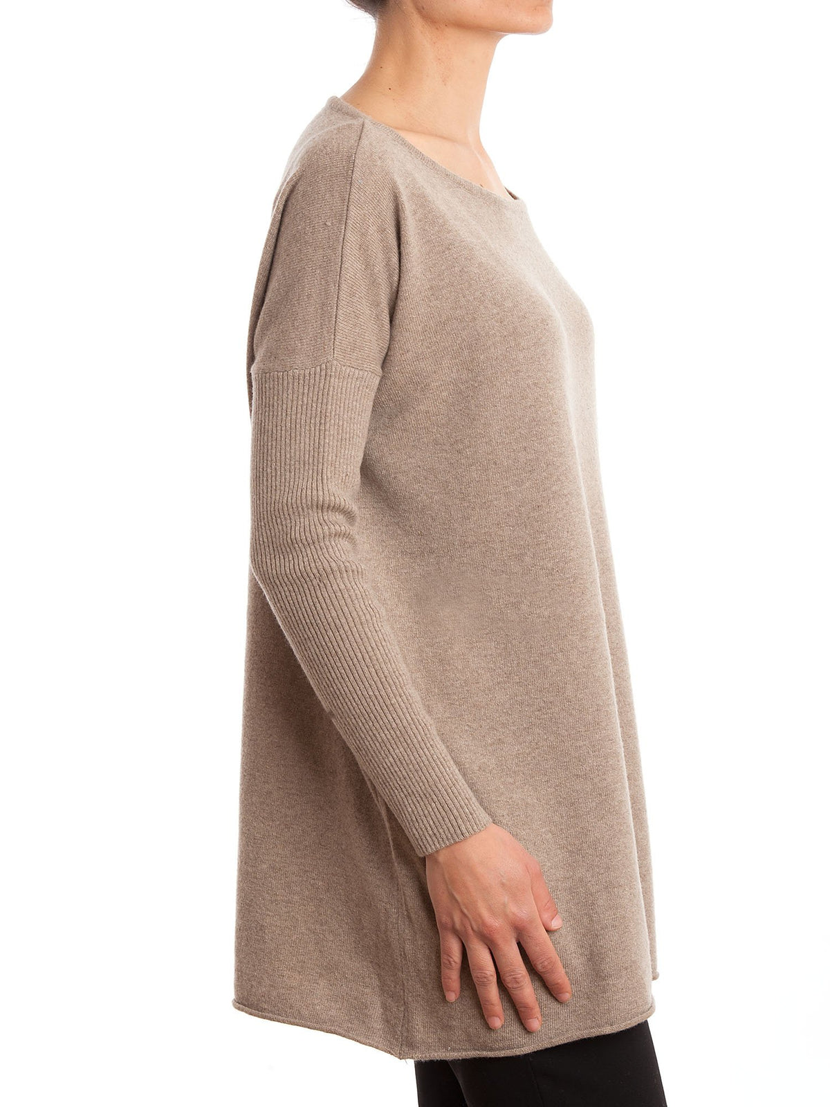 Mink Women's Cashmere Blend Oversized Sweater, view 3