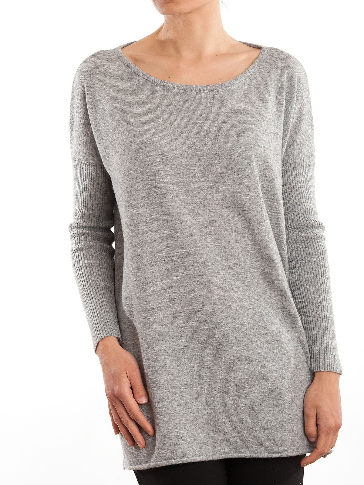 Gray Women's Cashmere Blend Oversized Sweater