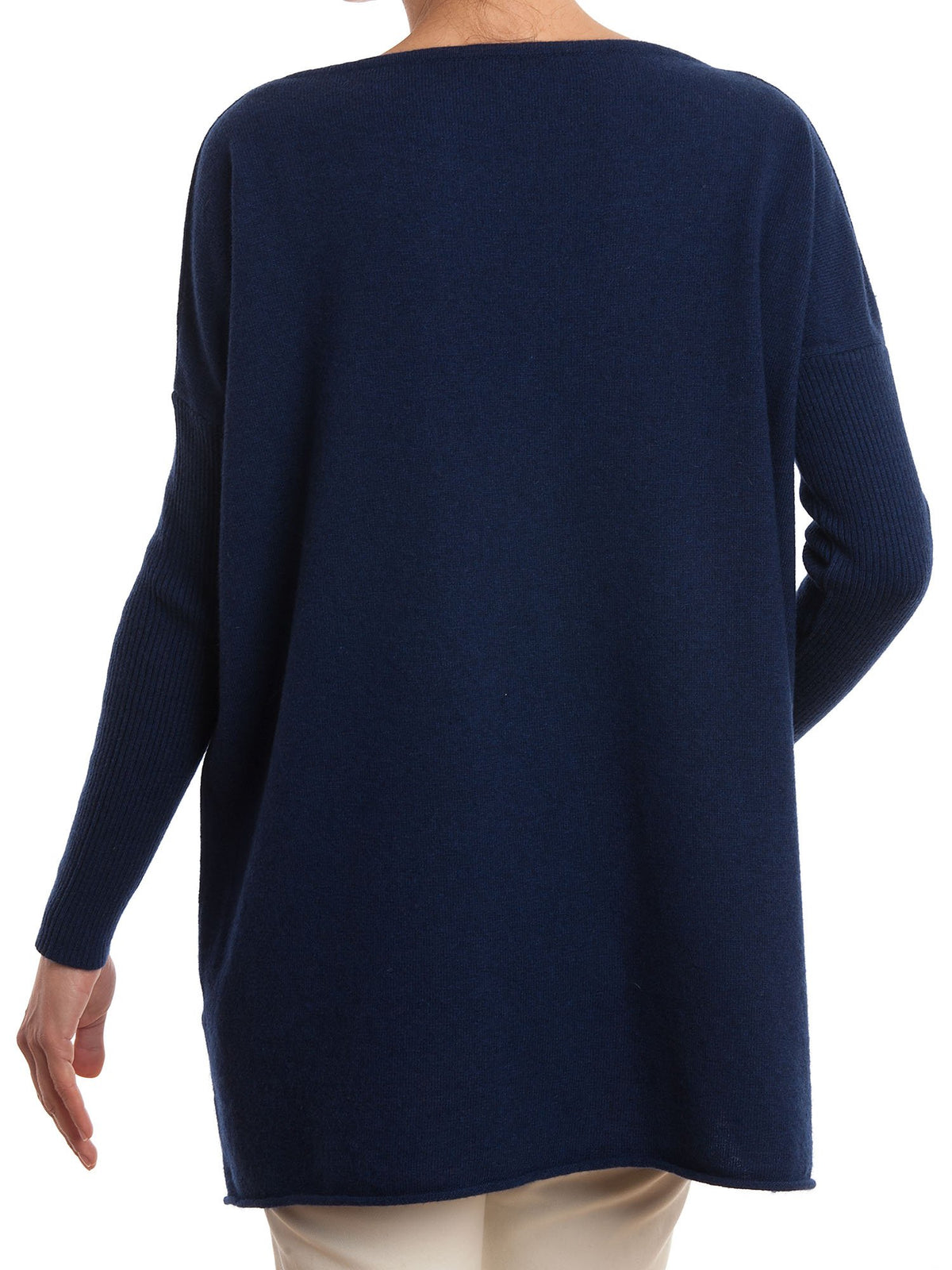 Blue Women's Cashmere Blend Oversized Sweater, view 3