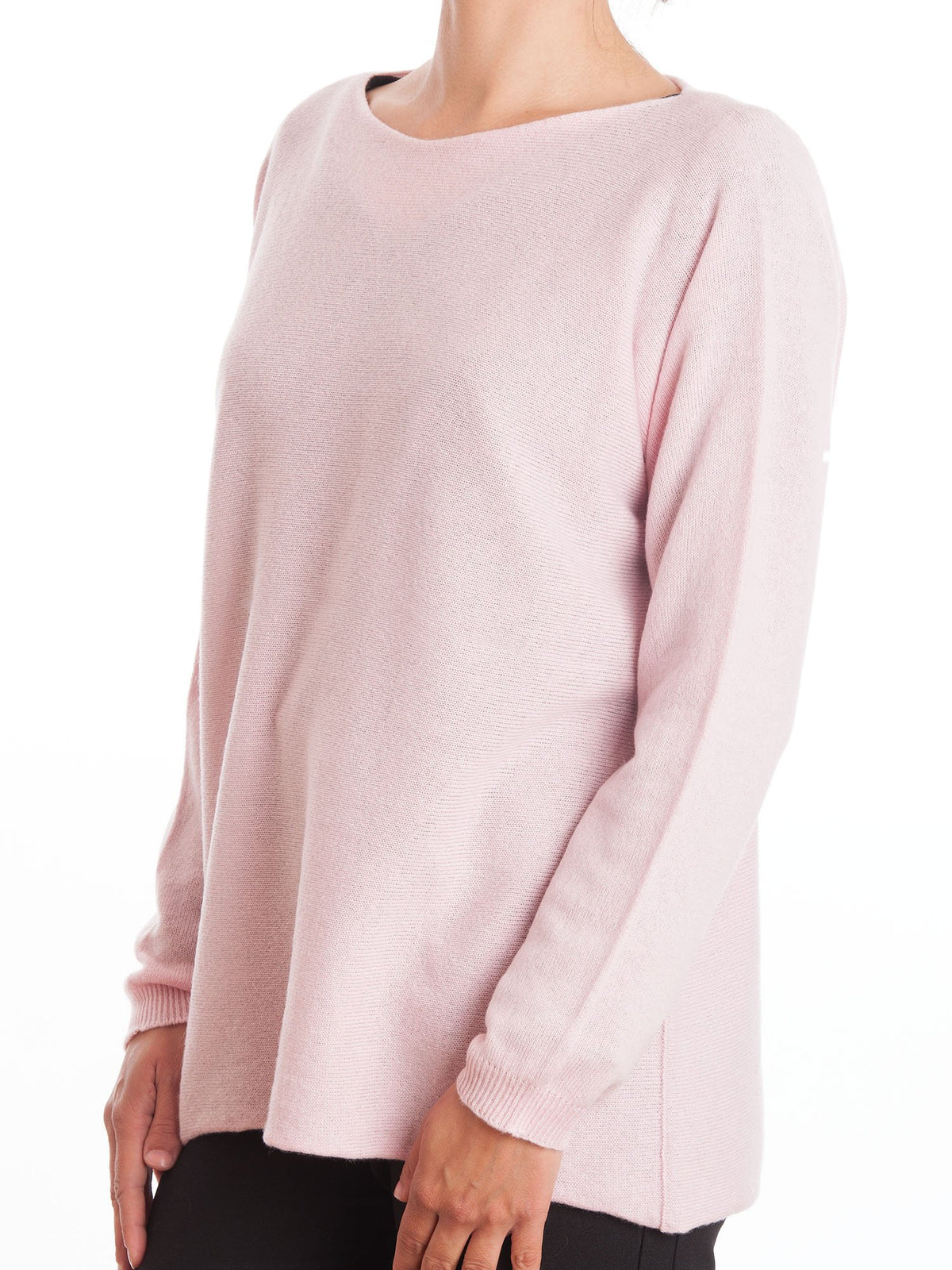 Pink Women's 100% Cashmere Oversized Sweater, view 2